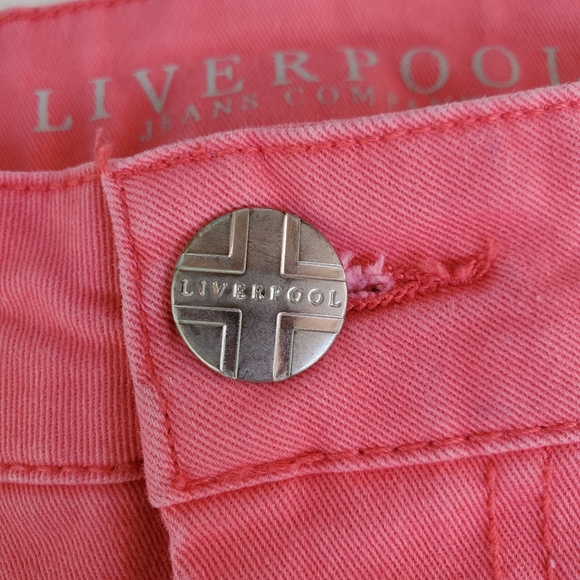 Liverpool Coral Pink The Beatles Michelle Capri Pant Size 26/2 - Picture 3 of 6